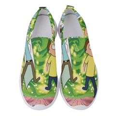 Rick And Morty Adventure Time Cartoon Women s Slip On Sneakers by Bedest