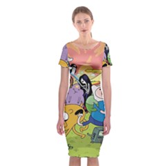 Adventure Time Finn  Jake Classic Short Sleeve Midi Dress by Bedest