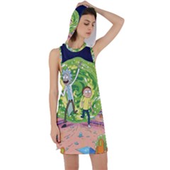 Rick And Morty Adventure Time Cartoon Racer Back Hoodie Dress by Bedest