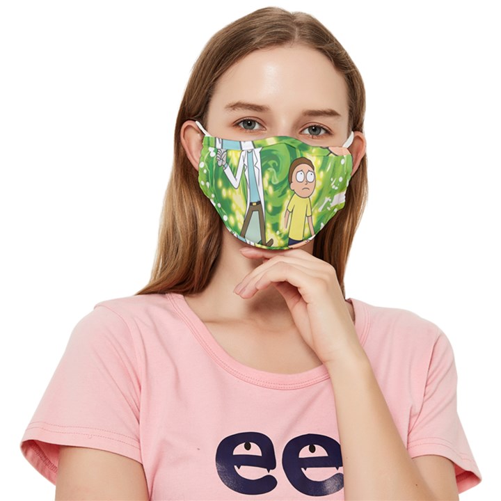 Rick And Morty Adventure Time Cartoon Fitted Cloth Face Mask (Adult)