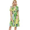 Rick And Morty Adventure Time Cartoon Button Top Knee Length Dress View1