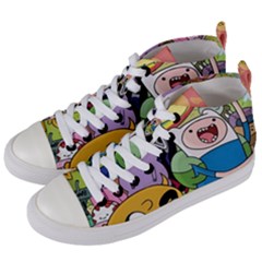 Adventure Time Finn  Jake Women s Mid-top Canvas Sneakers by Bedest