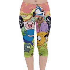 Adventure Time Finn  Jake Velvet Capri Leggings  by Bedest