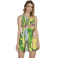 Rick And Morty Adventure Time Cartoon Sleeveless High Waist Mini Dress by Bedest