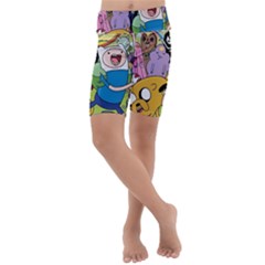 Adventure Time Finn  Jake Kids  Lightweight Velour Cropped Yoga Leggings by Bedest