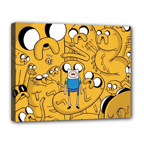 Adventure Time Finn Jake Cartoon Canvas 14  X 11  (stretched) by Bedest