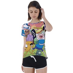 Adventure Time Finn  Jake Short Sleeve Open Back T-shirt by Bedest