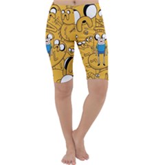 Adventure Time Finn Jake Cartoon Cropped Leggings  by Bedest