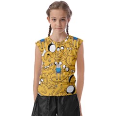 Adventure Time Finn Jake Cartoon Kids  Raglan Cap Sleeve T-shirt by Bedest