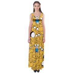 Adventure Time Finn Jake Cartoon Empire Waist Maxi Dress by Bedest