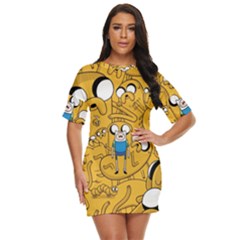 Adventure Time Finn Jake Cartoon Just Threw It On Dress by Bedest