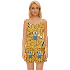 Adventure Time Finn Jake Cartoon Satin Pajama Short Set by Bedest