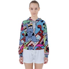 Graffiti Monster Street Theme Women s Tie Up Sweat by Bedest