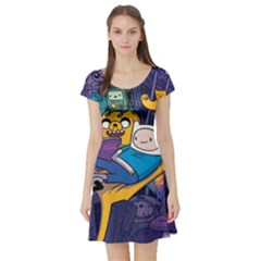 Adventure Time Finn  Jake Marceline Short Sleeve Skater Dress by Bedest