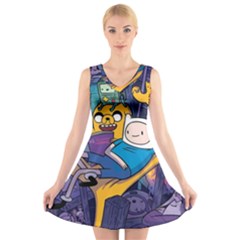 Adventure Time Finn  Jake Marceline V-neck Sleeveless Dress by Bedest