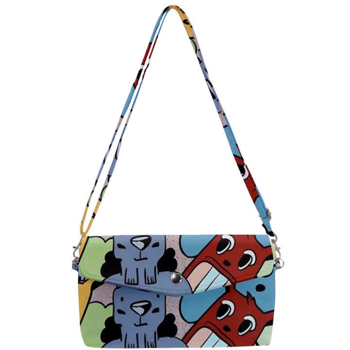 Graffiti Monster Street Theme Removable Strap Clutch Bag