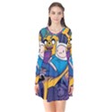 Adventure Time Finn  Jake Marceline Long Sleeve V-neck Flare Dress View1