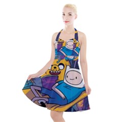 Adventure Time Finn  Jake Marceline Halter Party Swing Dress  by Bedest