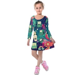 Adventure Time America Halloween Kids  Long Sleeve Velvet Dress