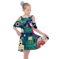 Adventure Time America Halloween Kids  Shoulder Cutout Chiffon Dress by Bedest