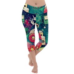 Adventure Time America Halloween Lightweight Velour Capri Yoga Leggings by Bedest