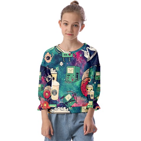 Adventure Time America Halloween Kids  Cuff Sleeve Top by Bedest