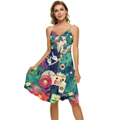 Adventure Time America Halloween Sleeveless Tie Front Chiffon Dress by Bedest