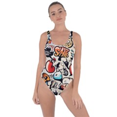 Comical Words Animals Comic Omics Crazy Graffiti Bring Sexy Back Swimsuit by Bedest