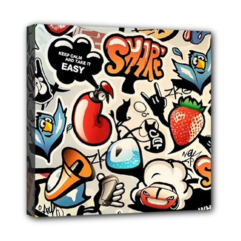 Art Book Gang Crazy Graffiti Supreme Work Mini Canvas 8  X 8  (stretched) by Bedest