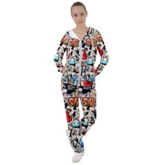 Comical Words Animals Comic Omics Crazy Graffiti Women s Tracksuit by Bedest