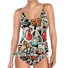 Comical Words Animals Comic Omics Crazy Graffiti Tankini Set by Bedest