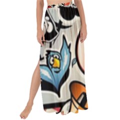 Comical Words Animals Comic Omics Crazy Graffiti Maxi Chiffon Tie-up Sarong by Bedest