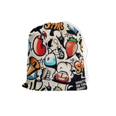 Art Book Gang Crazy Graffiti Supreme Work Drawstring Pouch (large) by Bedest