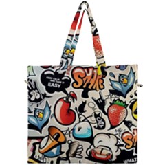 Comical Words Animals Comic Omics Crazy Graffiti Canvas Travel Bag by Bedest