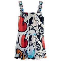 Comical Words Animals Comic Omics Crazy Graffiti Kids  Layered Skirt Swimsuit by Bedest