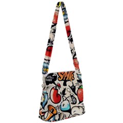 Art Book Gang Crazy Graffiti Supreme Work Zipper Messenger Bag by Bedest