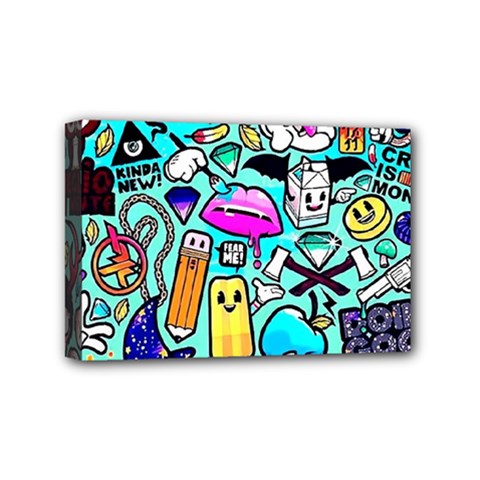 Graffiti Pop Art Crazy Retro Mini Canvas 6  X 4  (stretched) by Bedest