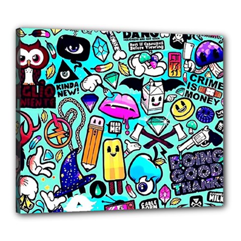 Graffiti Pop Art Crazy Retro Canvas 24  X 20  (stretched) by Bedest