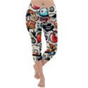 Art Book Gang Crazy Graffiti Supreme Work Lightweight Velour Capri Yoga Leggings View1