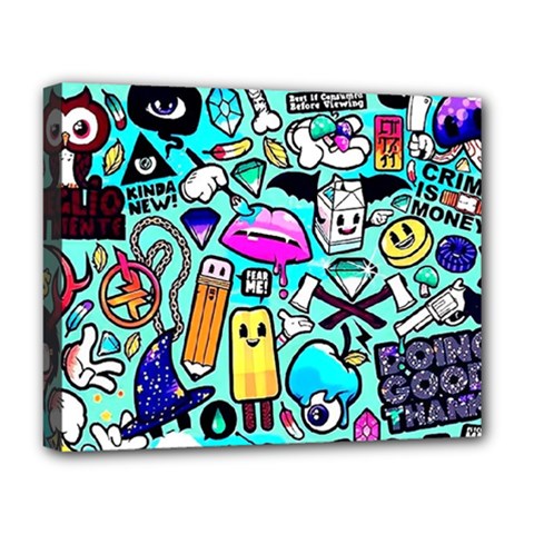 Graffiti Pop Art Crazy Retro Deluxe Canvas 20  X 16  (stretched) by Bedest