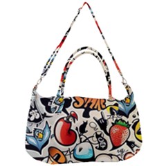 Art Book Gang Crazy Graffiti Supreme Work Removable Strap Handbag by Bedest