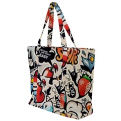 Art Book Gang Crazy Graffiti Supreme Work Zip Up Canvas Bag by Bedest