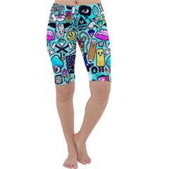 Graffiti Pop Art Crazy Retro Cropped Leggings  by Bedest