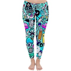 Graffiti Pop Art Crazy Retro Classic Winter Leggings by Bedest