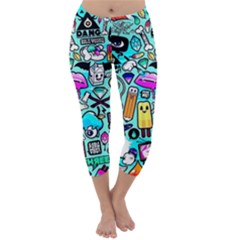 Graffiti Pop Art Crazy Retro Capri Winter Leggings  by Bedest