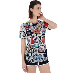 Art Book Gang Crazy Graffiti Supreme Work Perpetual Short Sleeve T-shirt by Bedest