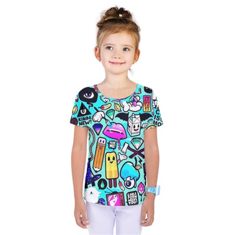 Graffiti Pop Art Crazy Retro Kids  One Piece T-shirt by Bedest