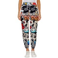 Art Book Gang Crazy Graffiti Supreme Work Women s Cropped Drawstring Pants