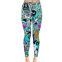 Graffiti Pop Art Crazy Retro Inside Out Leggings by Bedest