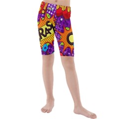 Crash Bang Adventure Time Art Boom Graffiti Kids  Mid Length Swim Shorts by Bedest